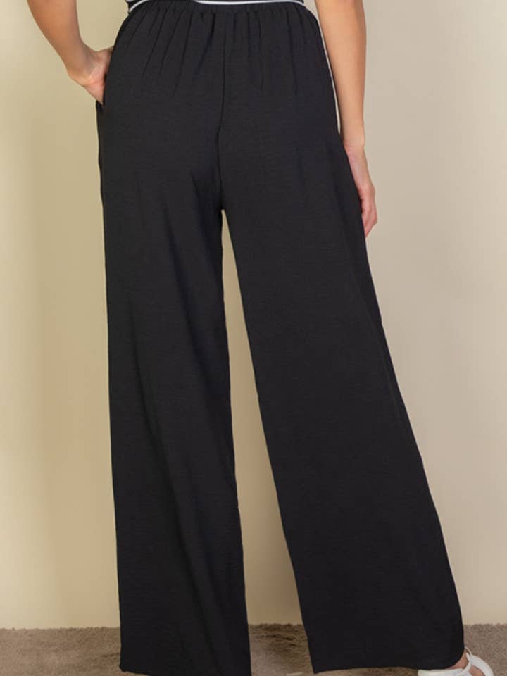CAPELLA APPAREL - Wholesale Pants - Women's - Drawstring waist wide leg minimalist pants2