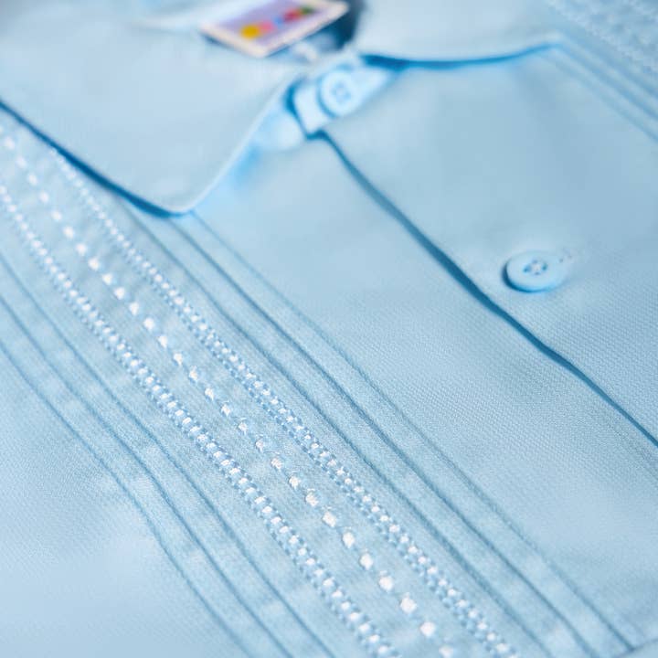 Karela Kids Inc. - Vente Barboteuse – bébé - Bébé garçon bleu Guayabera2