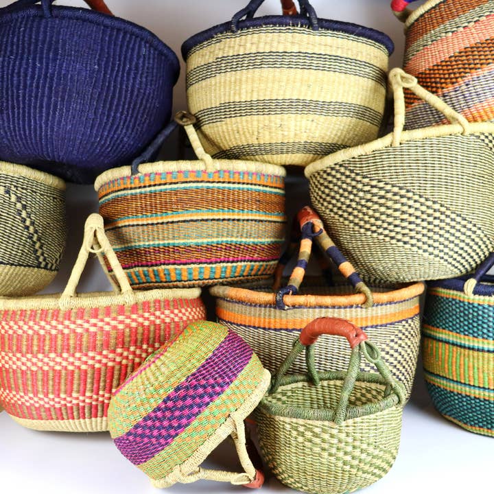 The Bam's Art Shop - Wholesale Basket - Large Round Bolga Basket mix and match