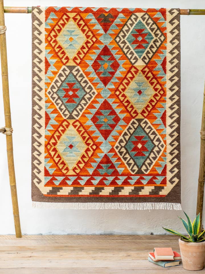 Tapis Kilim à tisser à la main Saira, 120 x 180 cm pour la vente par Namaste