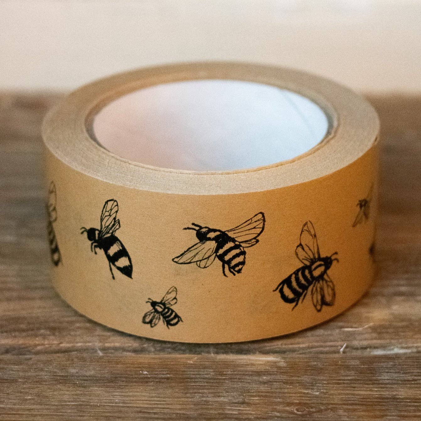 Helen Round - hand printed linen and bamboo wellness - Wholesale Tape - Packing Tape With Bee Design4