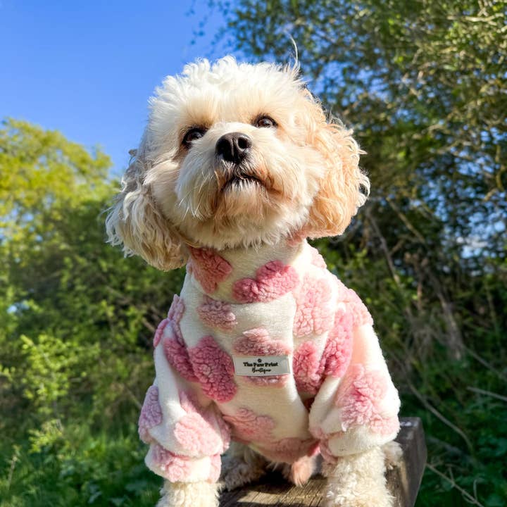 The Paw Print Boutique - Wholesale Pet Coat - Dog - The Peony Pink Floral Fleece9