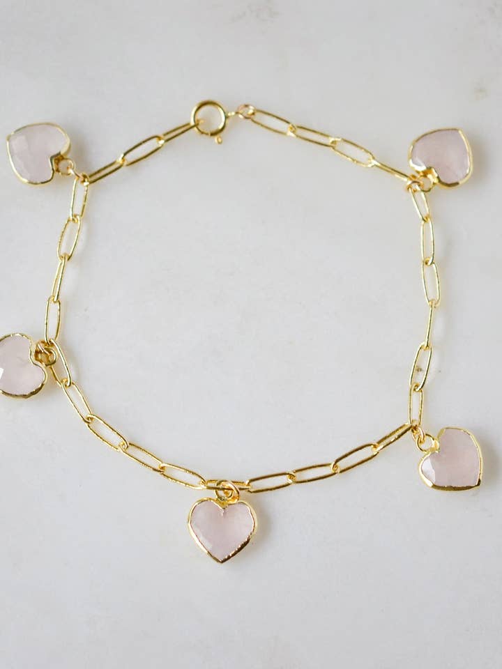 Rosalie Bracelet: Rose Quartz for wholesale by GEMNIA
