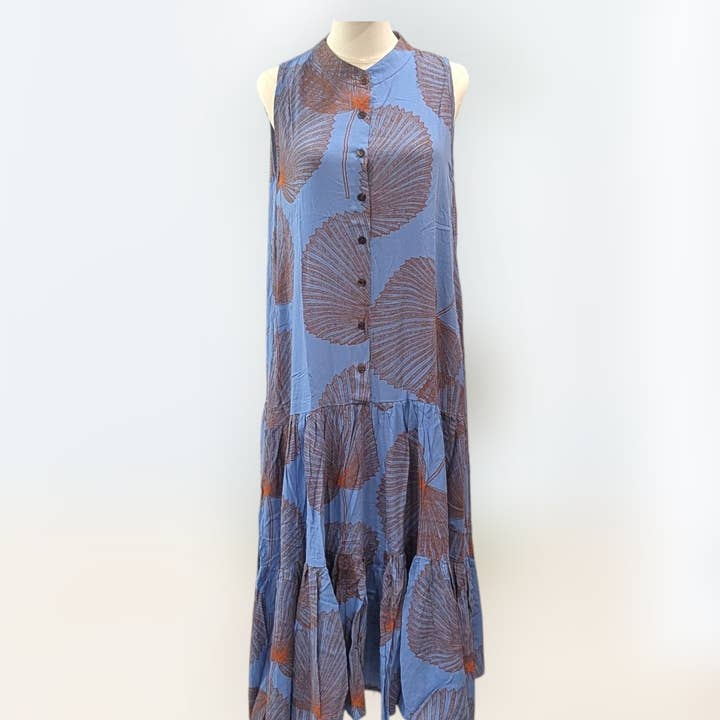 Muumuu Rainbow / DBA Princess Kaiulani Fashions - Wholesale Dress - Women's - Loulu Print Tired Half Button Resort Dress Plus Size 5