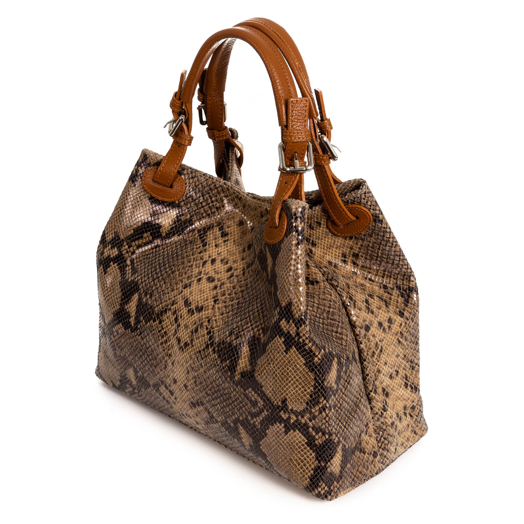 FIRENZE ARTEGIANI – Sacola - Mulher por atacado – Bolsa Tote Feminina Godeberta em Camurça de Python e Couro Legítimo6