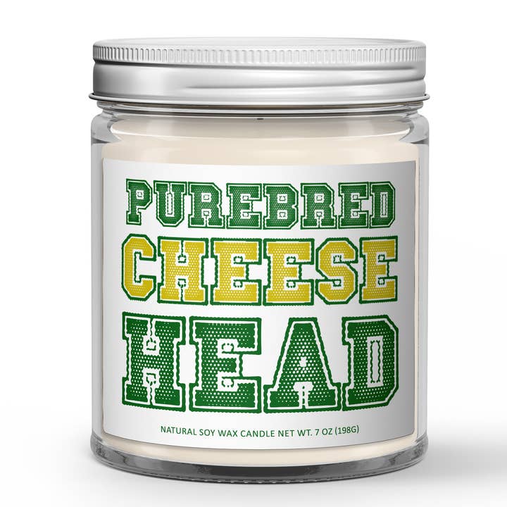 Vela de Soja Cheese Head Pura - Vela Votiva de Soja de Futebol por atacado de Wi-Wear