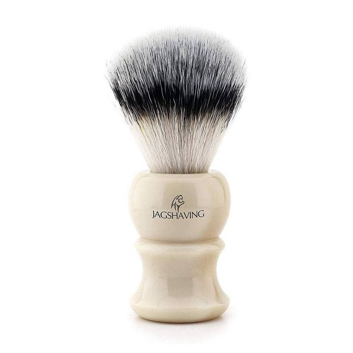 Classics Men Shaving Brush with Ivory Replica Handle. for wholesale by Jag Shaving