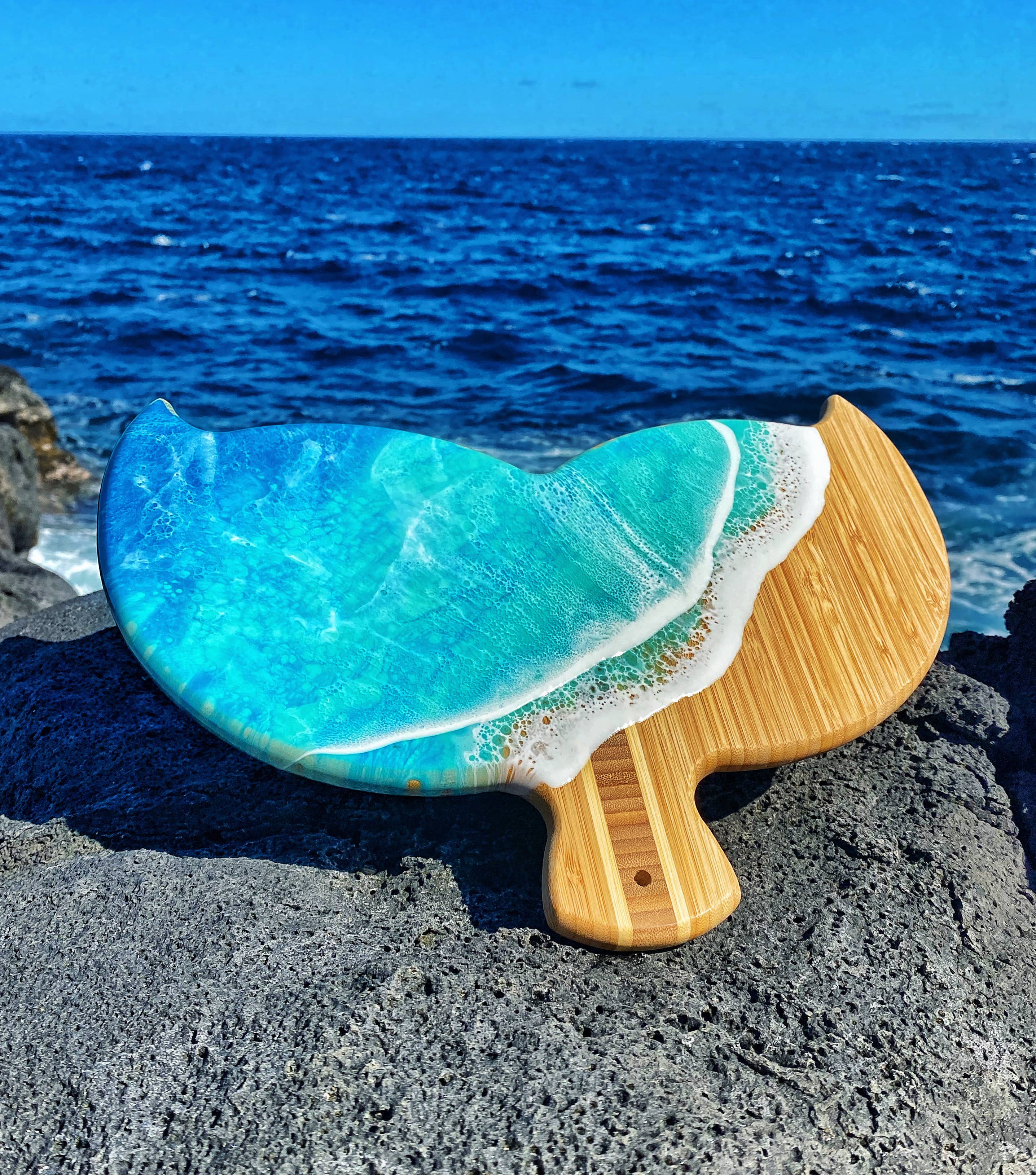 TBM Creations LLC - Wholesale Cheese Board - NEW Whale Tail Ocean Resin Charcuterie Board – Maui Made7
