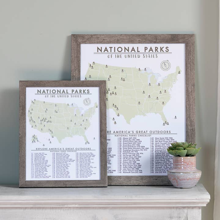 An Adventure Awaits, LLC - Wholesale Map - 16x20 Framed National Parks Push Pin Map0