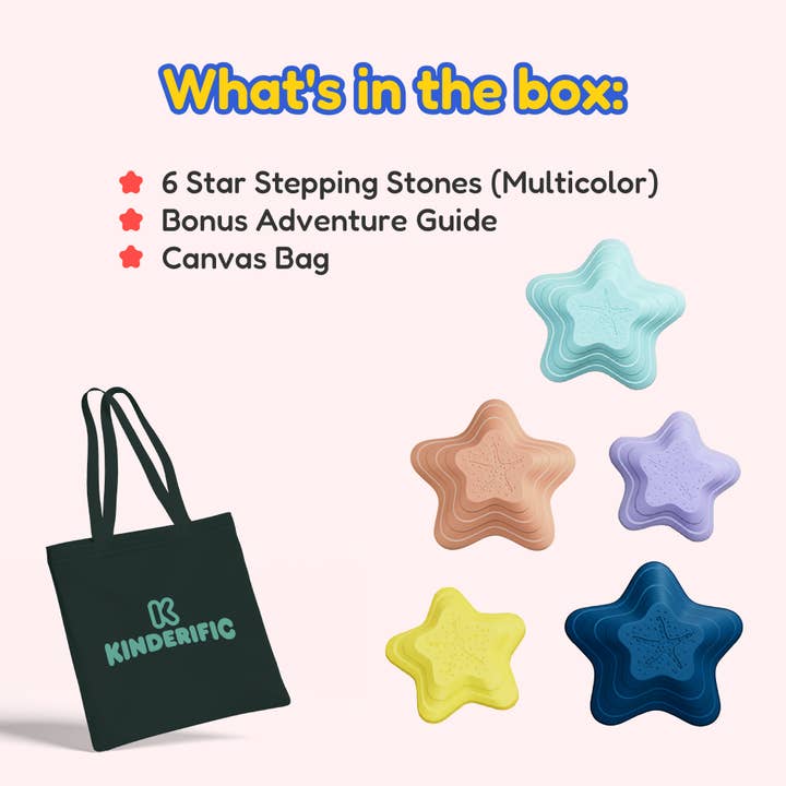 Kook - Wholesale Toy Set - Kids - Kinderific Star Shaped Stepping Stones, 6 Piece Set, Multi4