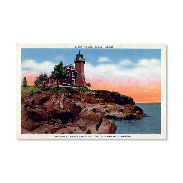 Eagle Harbor Light House Postcard for wholesale by Peninsulas