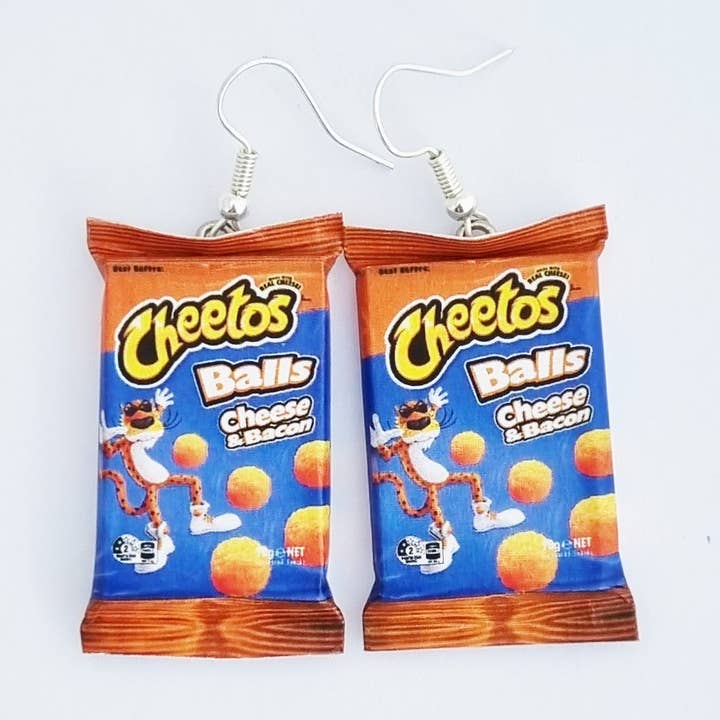 Cheetos earrings for wholesale by Cheeky Little Monkeys Jewellery