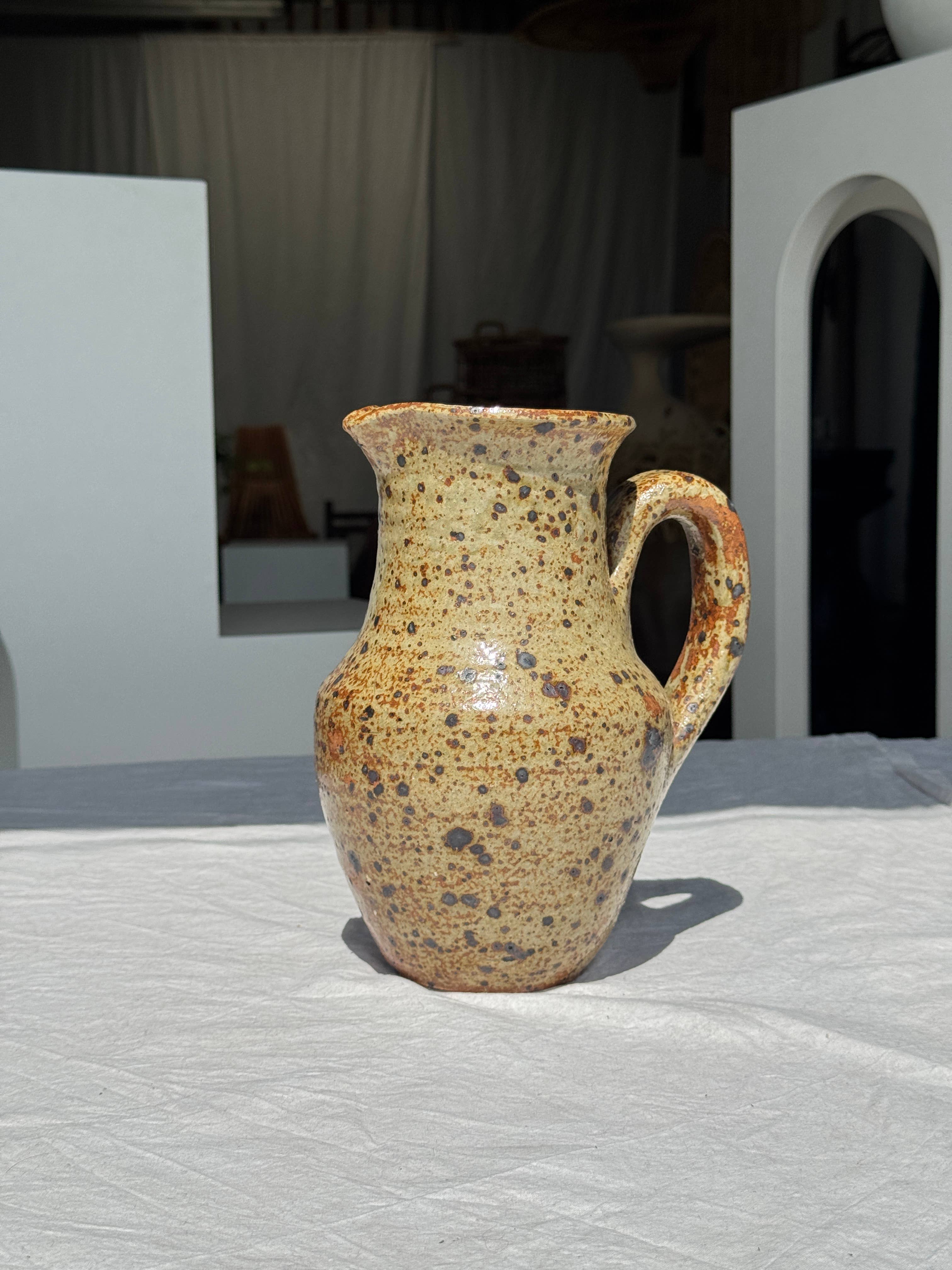Office Objets - Wholesale Jug - Large speckled stoneware pitcher, YB brand underneath H244