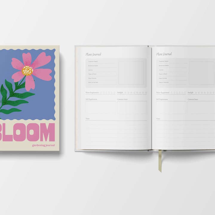 Yop & Tom USA | Design-led Stationery - Wholesale Journal/Diary - Gardening Guided Journal Bloom | Hardcover | A57