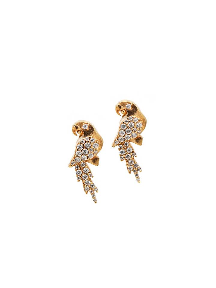 Mini Parrot Earrings for wholesale by THAIS BERNARDES GIOIELLI