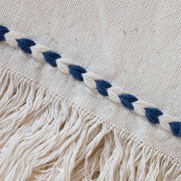 kd weave - Wholesale Dinner & Cloth Napkin - Chambray Braid Detail NapkinBlack Braid Detail Napkin | Hand Woven Cotton | Set of 2