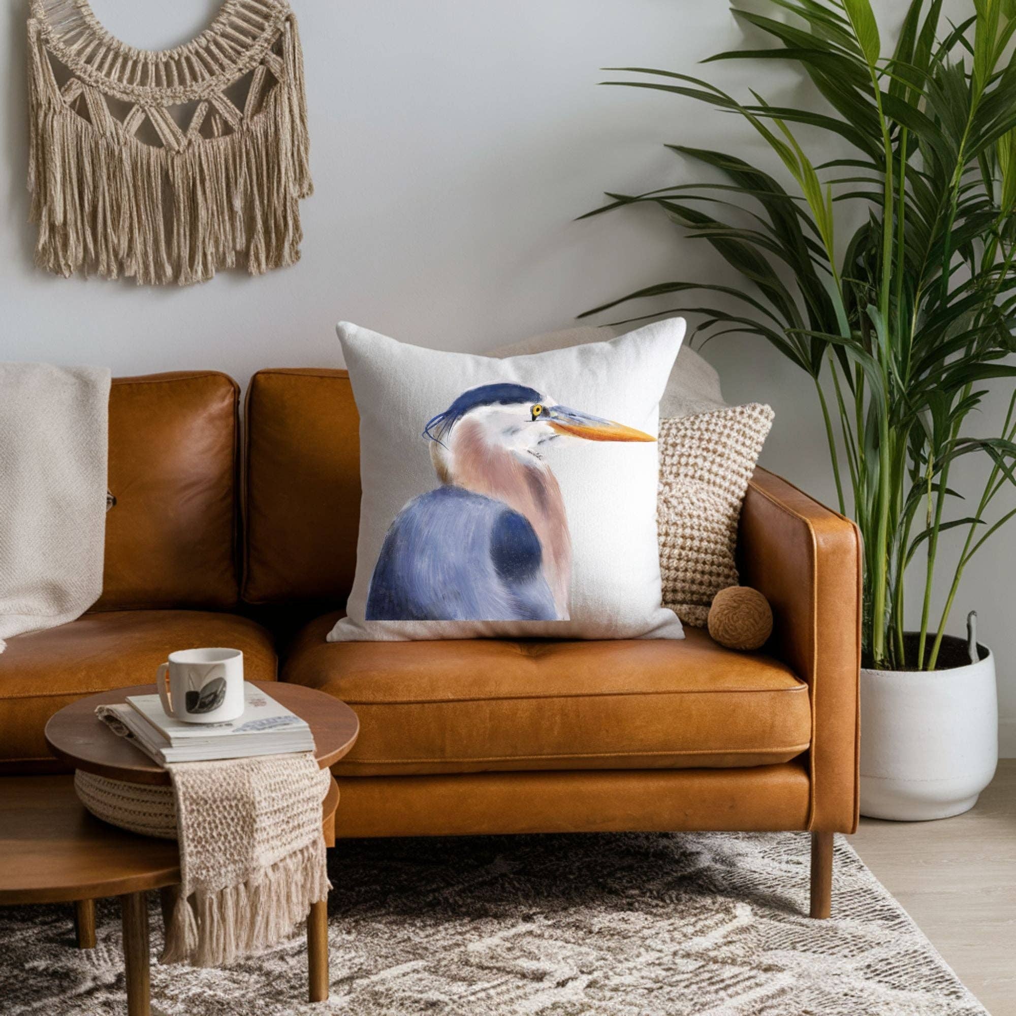 MerikaArt - Wholesale Throw/Decorative Pillow - Great Blue Heron Pillow4