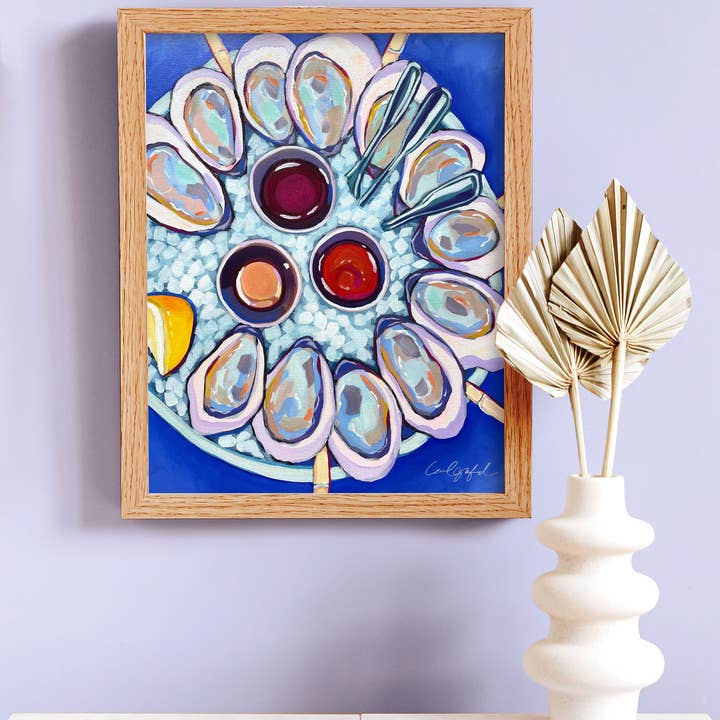 Dozen Oysters 2 New England Art Print for wholesale by Laurel Greenfield Art