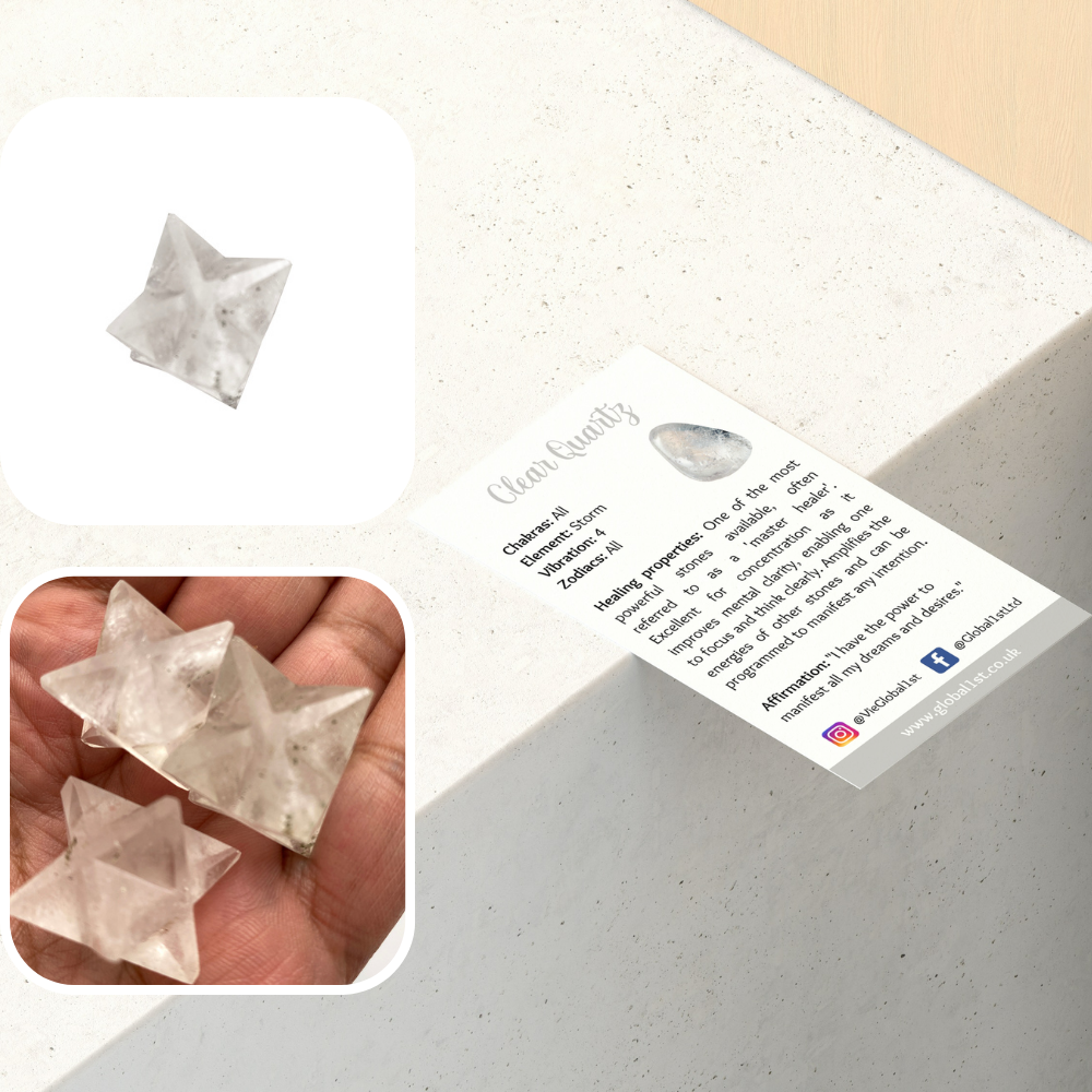 VIE - Vendita all'ingrosso Pietra/cristallo spirituale - Piccola stella Merkaba, 2 cm2