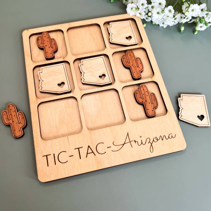 Birch House Games & Gifts – wholesale Board game – Arizona State Gift - Tic-Tac-Toe AZ Game - Customizable