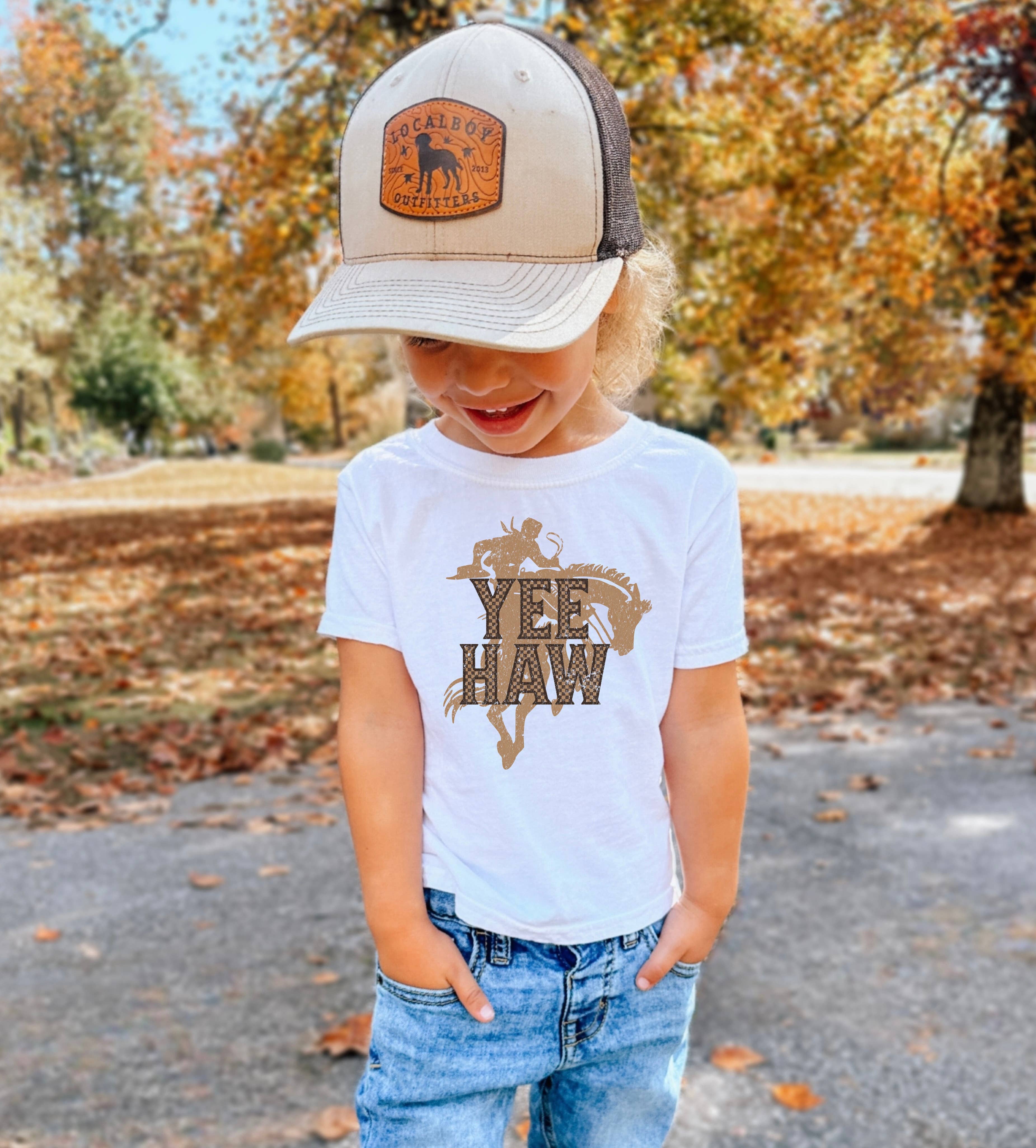 Red Stone Rebel Clothing Co. - Wholesale Screen Printed T-Shirt - Kids - Yee Haw Buckin horse Kid's Tee1