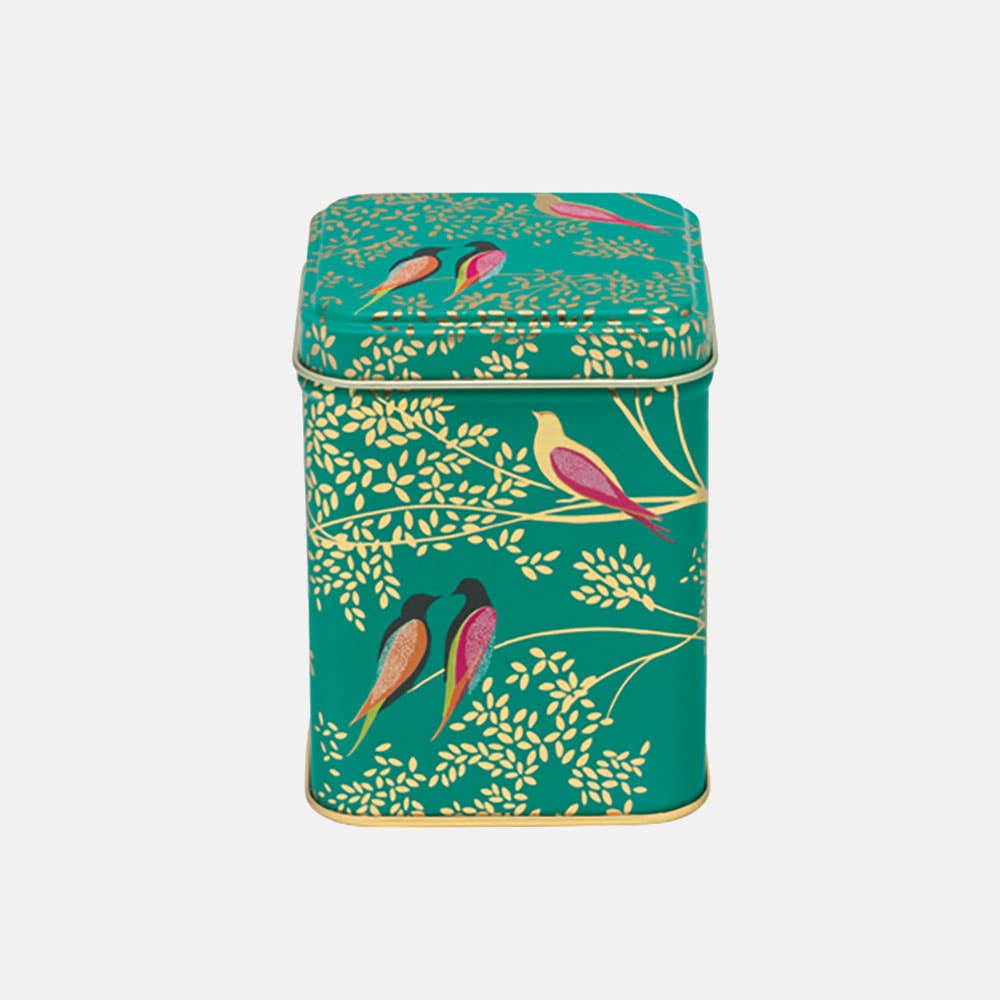 Sara Miller London - Wholesale Decorative Box - Green Birds Mini Rectangular Tin - Case of 12