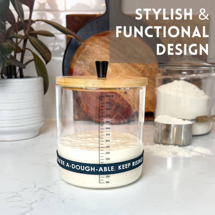 Rowdy Rocket - Wholesale Jar - Sourdough Starter Kit with 50oz Glass Jar, Spatula & More