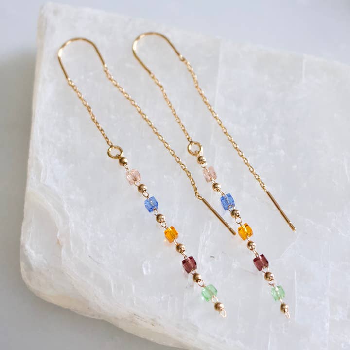 Mesa Blue - Wholesale Dangle Earrings - Colorful Threader Earrings 0