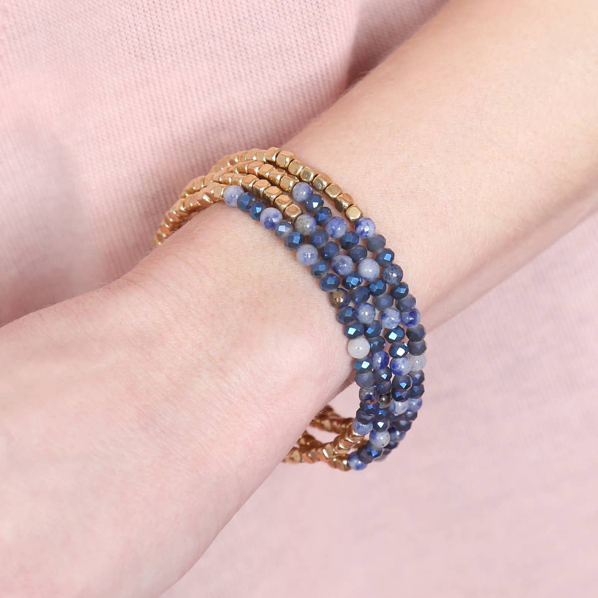 MYS Wholesale Inc - Wholesale Beaded Bracelet - Brass, Stone, Glass Four Set Beads Bracelet19