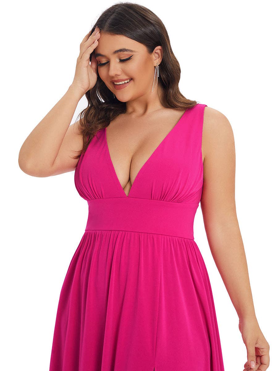 Ever-Pretty - Wholesale Jurk - Dames - Elegante mouwloze bruidsmeisjesjurk met diepe V-hals55