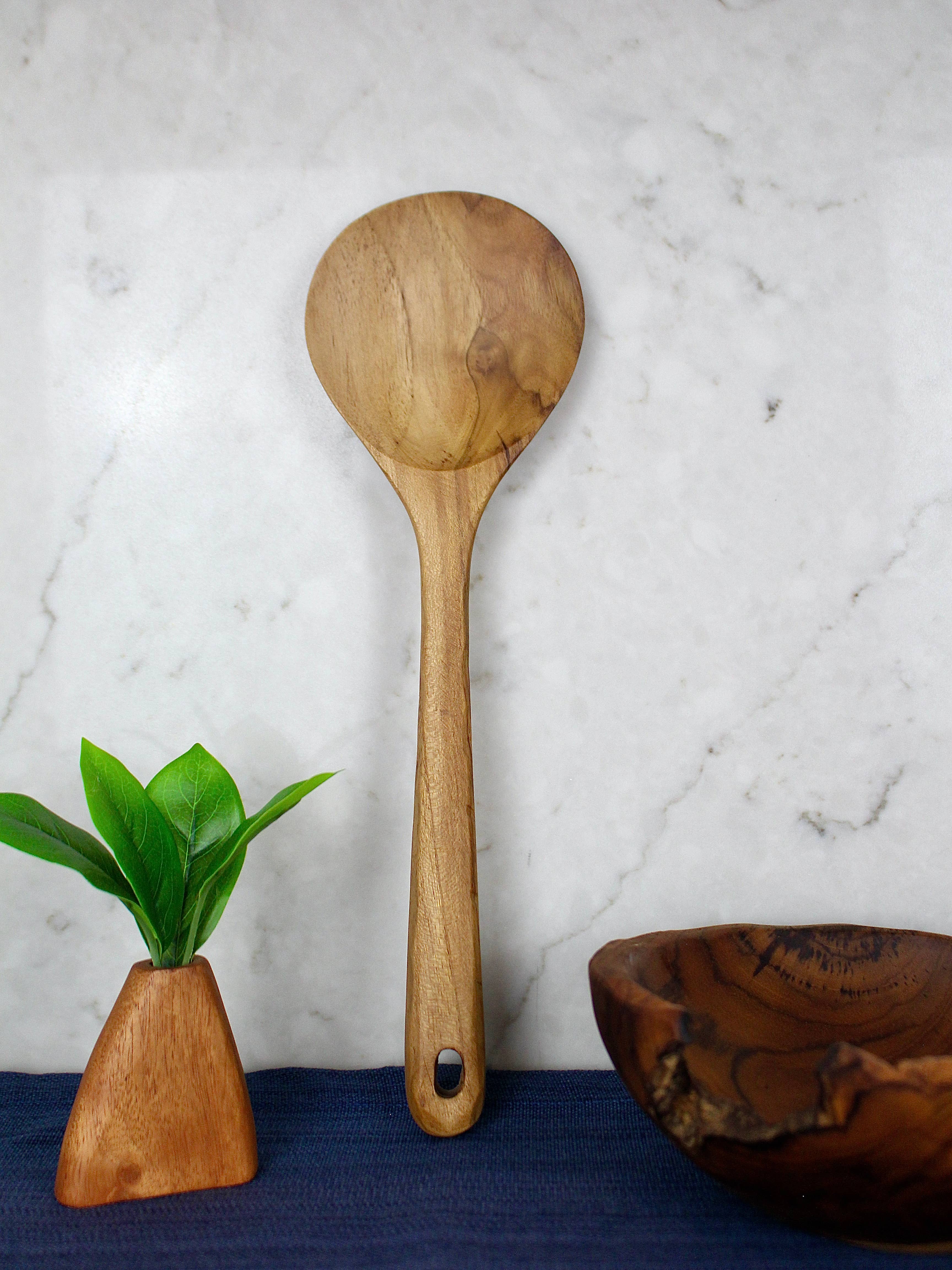 Tuckahoe Hardwoods - Wholesale Kitchen Spoon - Rustic Handle Wooden Large Spoon