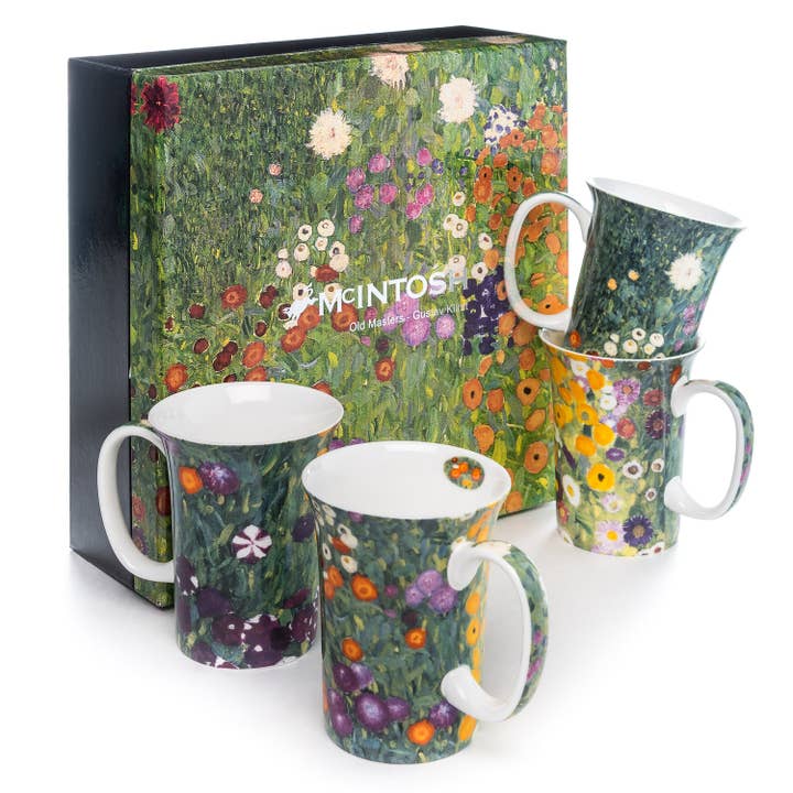 Ensemble de 4 tasses « Flower Garden » de Klimt pour la vente par McIntosh Mugs