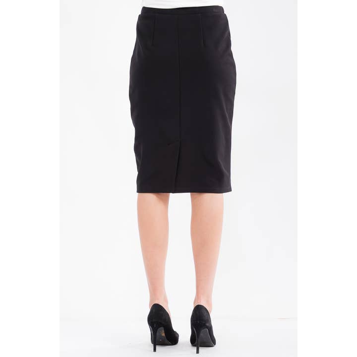 Perseption - Wholesale Skirt - Women's - TEXTURED ELASTIC WAIST MIDI PENCIL SKIRT5