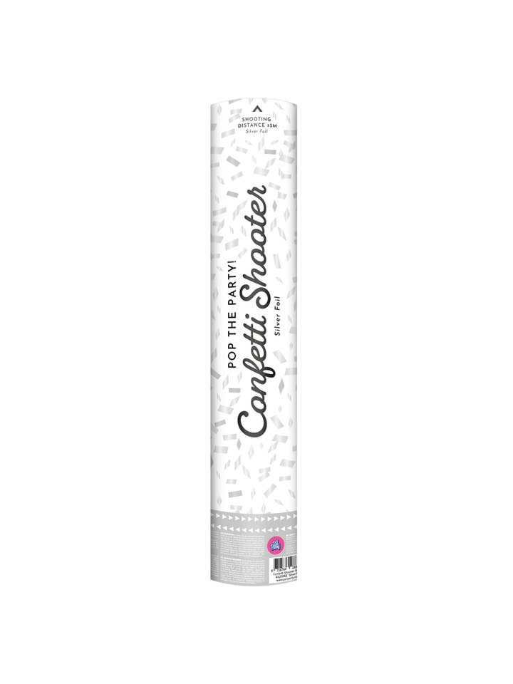 Confetti shooter 40 cm - Silver foil for wholesale by PD Party
