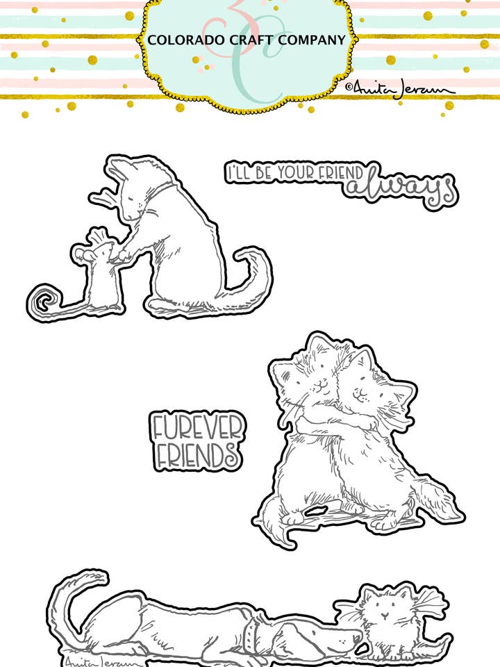 AJ639-D Anita Jeram ~ Furever Friends Dies for wholesale by Colorado Craft Company