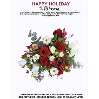 Florasource - Wholesale Fresh Cut Flowers - Premium pre made Christmas Bouquets 8 Bunches1