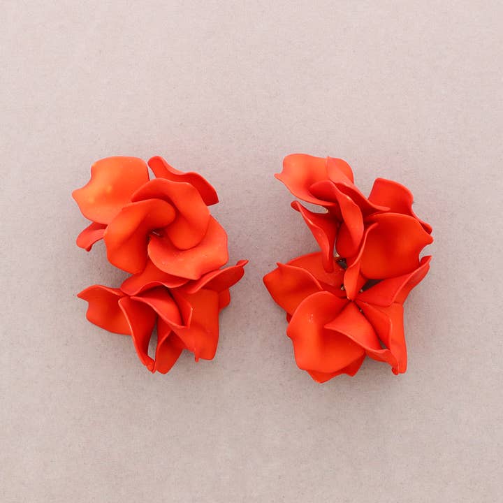 Sonata - Wholesale Dangle earrings - Double Flower Resin Earrings9