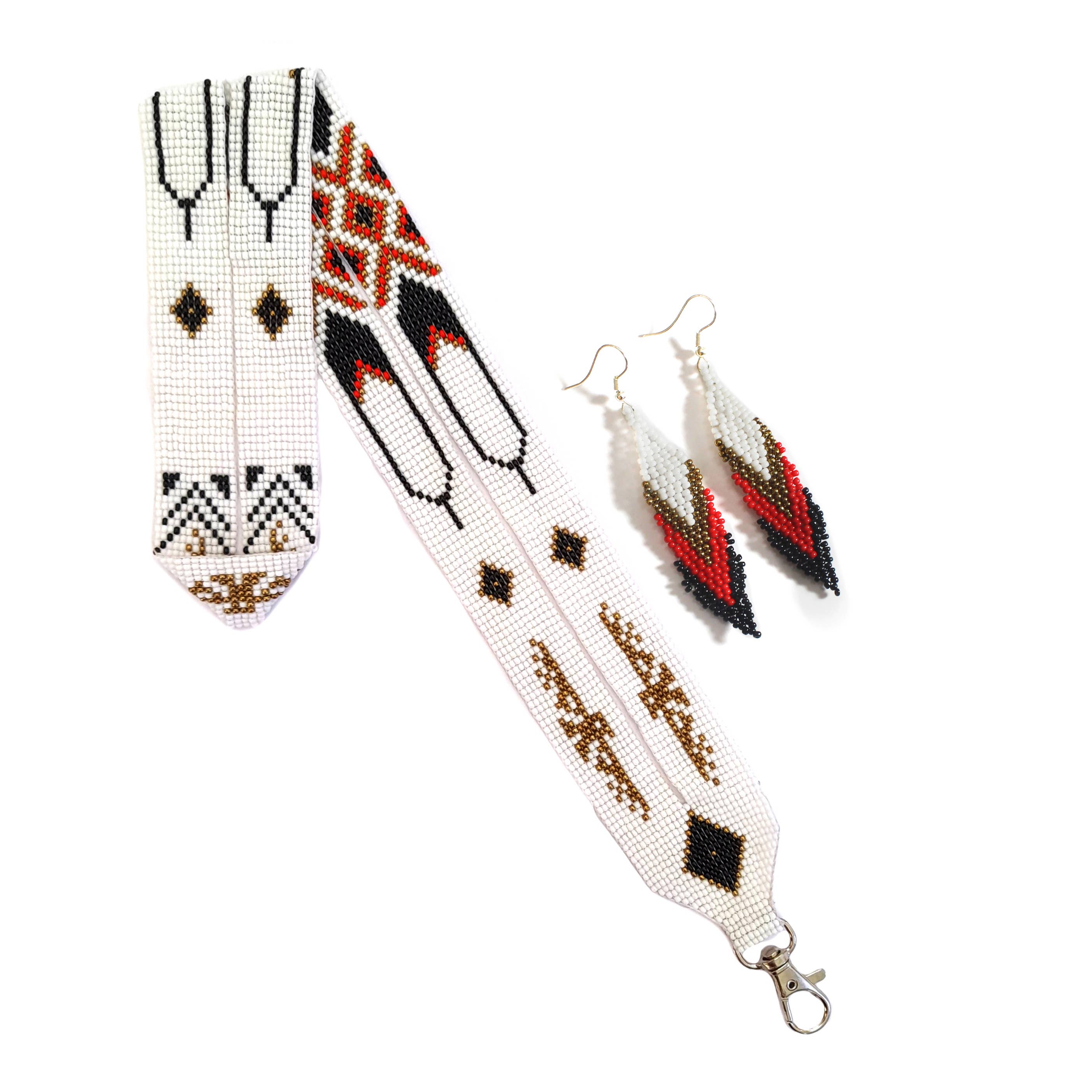 KANGURAH - Wholesale Lanyard - Women's - Beaded Lanyard with Matching Beaded Earrings, ID Card Holder7