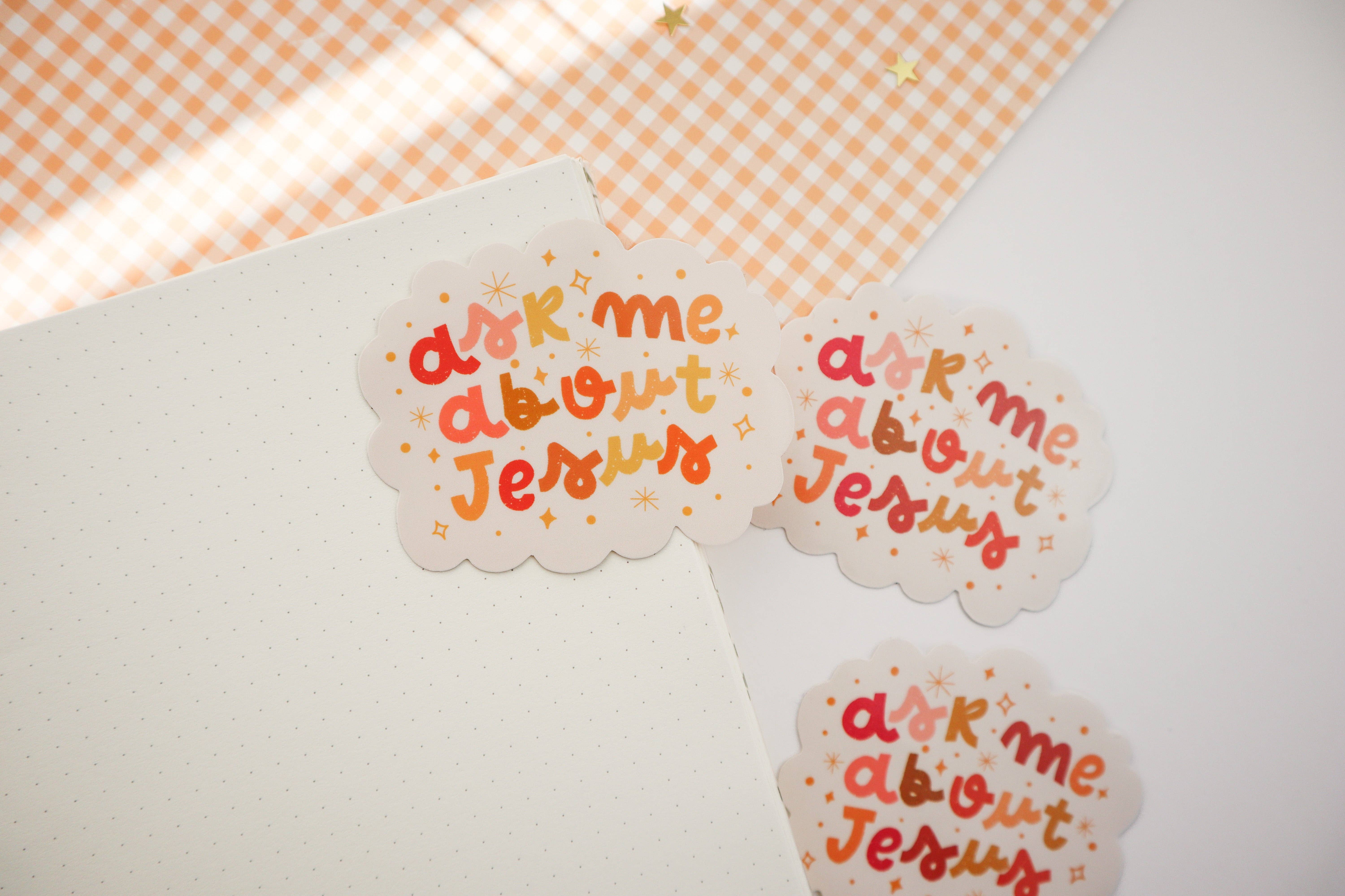 Peony&June Illustration - Venta al por mayor Pegatina - Pegatina de Pregúntame sobre Jesús2