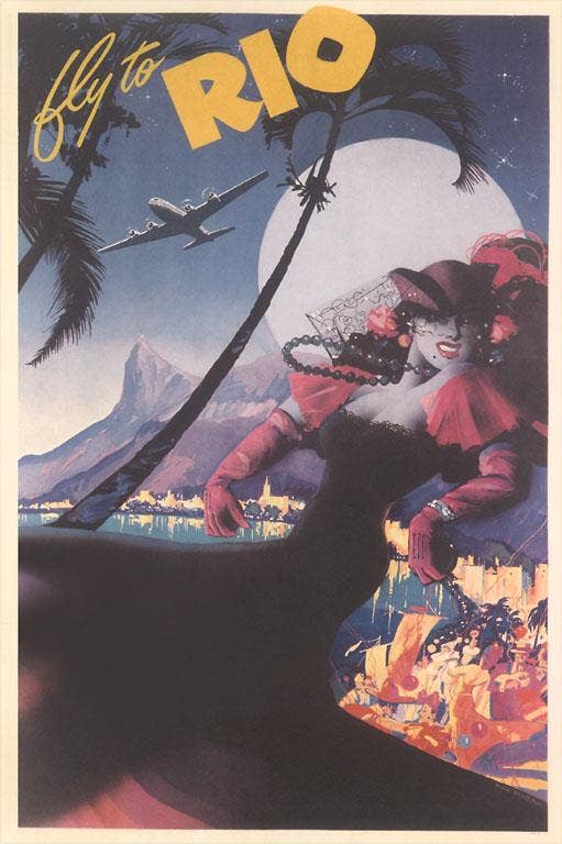 Found Image Press - Wholesale Stationery/Notecard Set - Greeting Card TR-622 Fly to Rio0