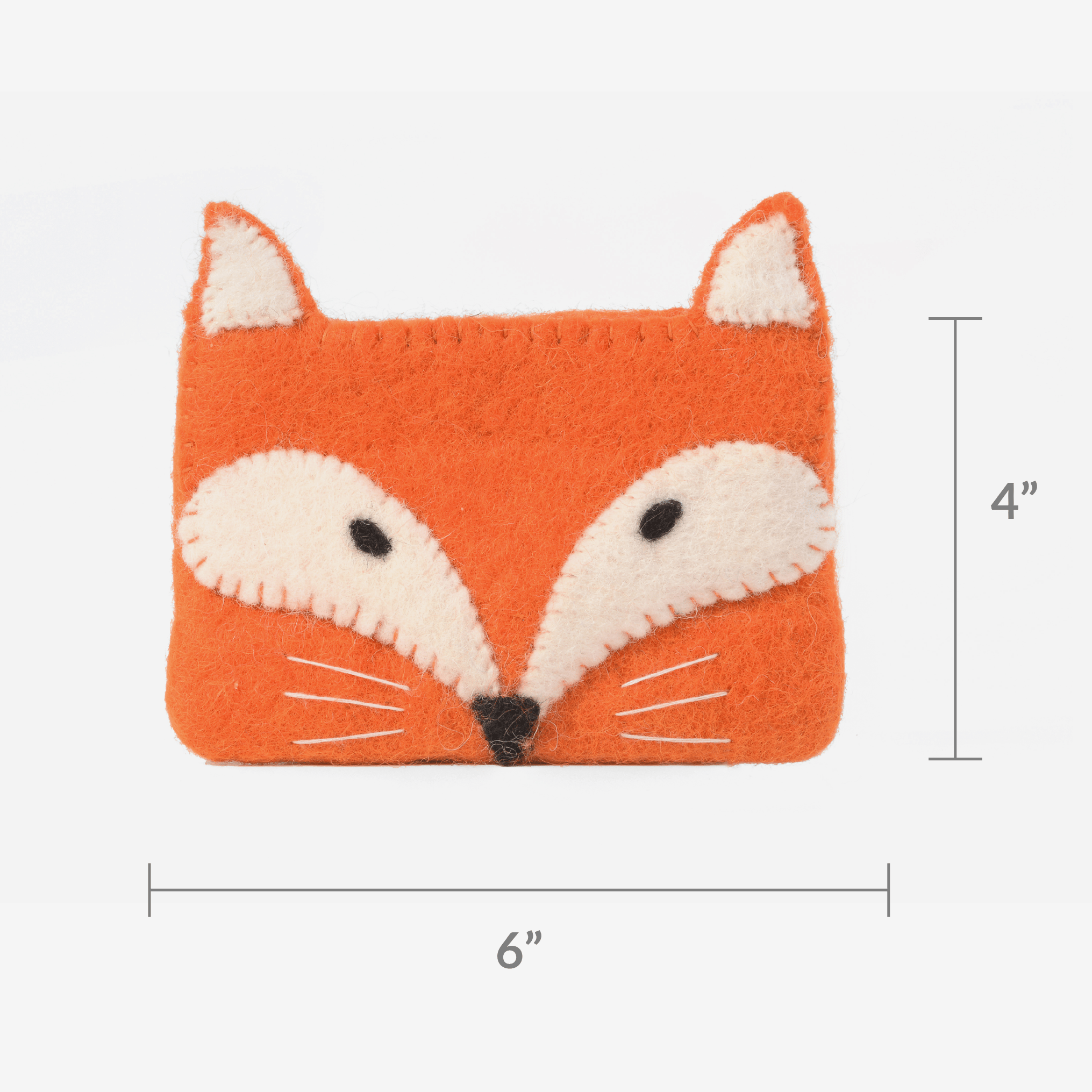OmaOmaOma! Montessori Educational Wooden Toys for Kids - Wholesale Pencil Case/Pouch - Felt Animal Zipper Pouches - Cat, Dog, Fox Bag Set Ages 3+7