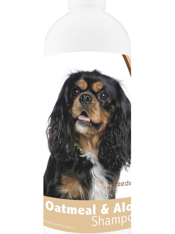 Cavalier King Charles Spaniel Oatmeal Shampoo with Aloe 16oz for wholesale by Healthy Breeds