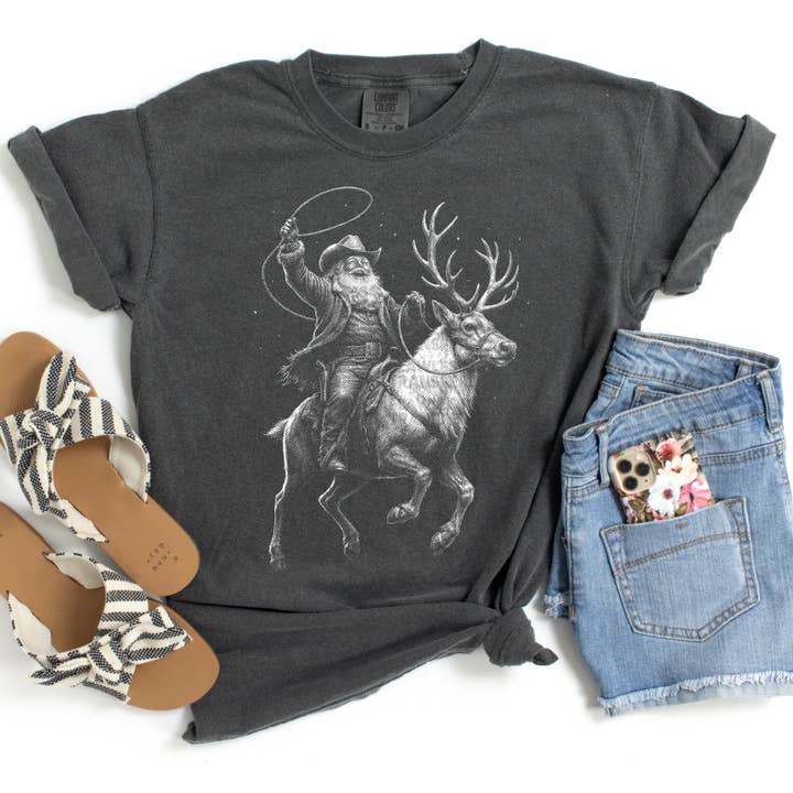 Vintage Rodeo Cowboy Santa #2930 DTF Transfer for wholesale by Flawless Transfers