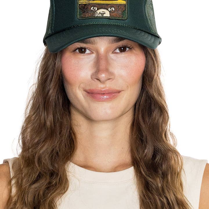 Stay Wild Trucker Hat in Deep Green for wholesale on Faire3