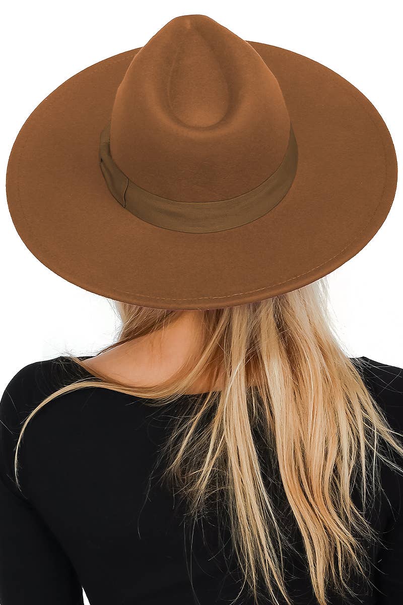 Cap Zone - Vente Chapeau en feutre – unisexe - Chapeau d'éleveur en feutre monochrome à large bord et nœud plat12