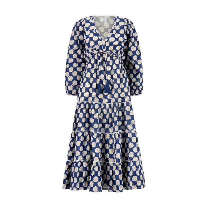 Robe Maxi Femme Odette Shell Beach Navy pour la vente par Mer St. Barth