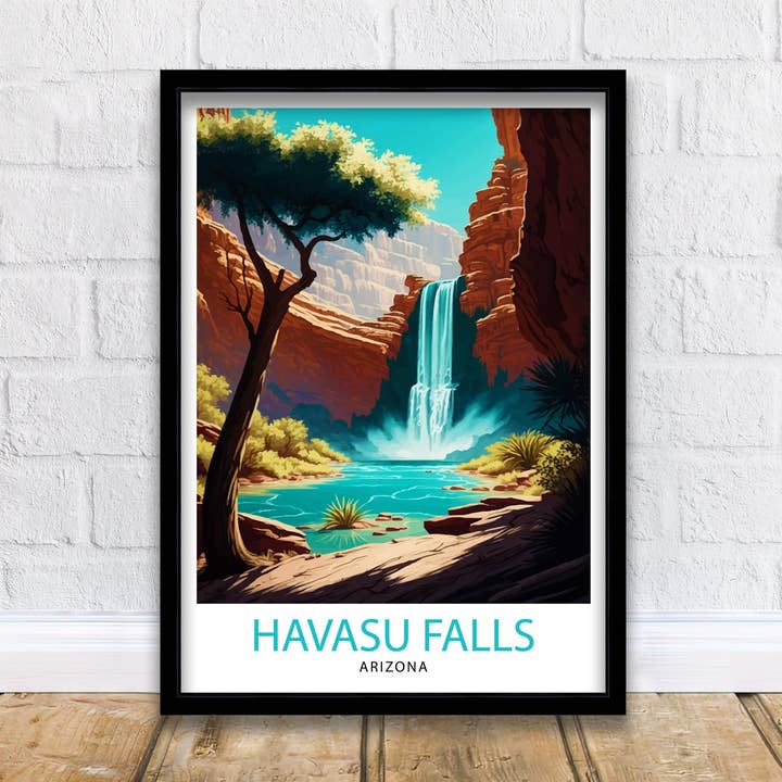 Havasu Falls Arizona Travel Poster| for wholesale by InkNPrintz