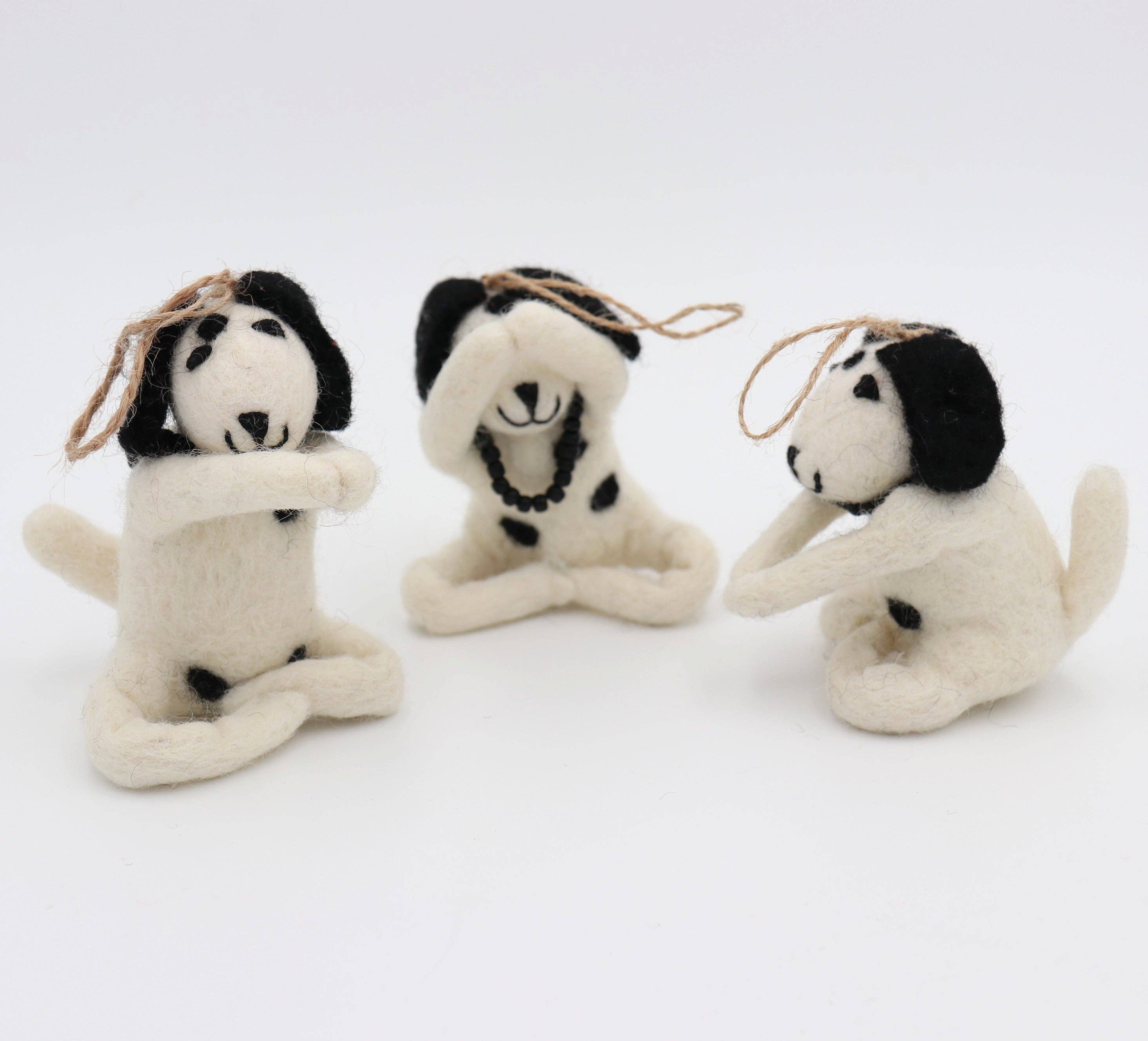 Sparkle Being - Wholesale Ornament - Handmade Wool Felt Yoga Dog Ornament4