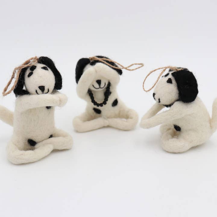 Sparkle Being - Wholesale Ornament - Handmade Wool Felt Yoga Dog Ornament4