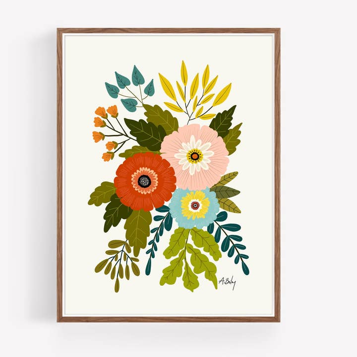 Country Bunch No. 1 - floral illustration print for wholesale by Annie Bailey Art